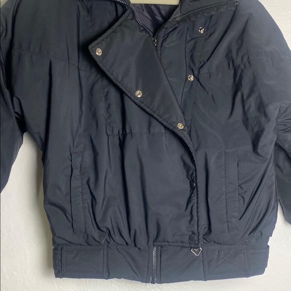 Obermeyer Vintage Style black Bomber Jacket Size 8 - Picture 2 of 12